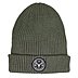 Gestrickte Werbemütze Beanie mit,bedrucktem Textilpatch