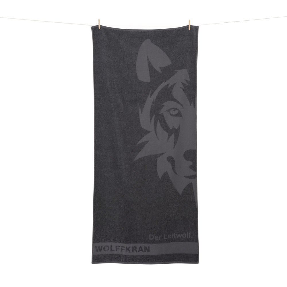 edles Werbe-Duschtuch 70x140cm mit dezenter Hoch-Tief-Einwebung für Wolffkran GmbH