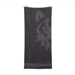 edles Werbe-Duschtuch 70x140cm mit dezenter Hoch-Tief-Einwebung für Wolffkran GmbH