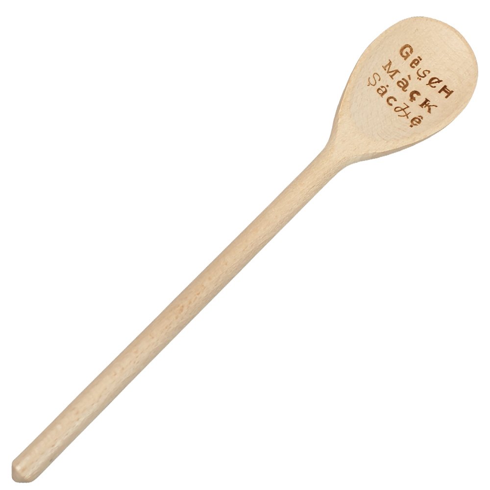 Teemando Kochlöffel Aus Buche Mit Eulen-Motiv – Handgefertigt, Unbehandelt, Kratzschonend | 30 Cm, Natürliches Holz