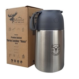 Werbe-Lunchpot aus Edelstahl isoliert mit Logo-Lasergravur