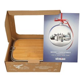 Werbe-Lunchbox mit Logo-Lasergravur für Weihnachten