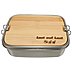 Werbe-Lunchbox aus Edelstahl mit Bambusdeckel, Logo-Lasergravur