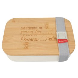 Werbe-Lunchbox mit Bambusdeckel und Logo-Lasergravur