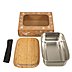Lunchbox metall mit Bambusdeckel mit Logoeinbrand