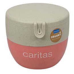 Werbe-Lunchbox als dreiteiliges Set bedruckt für Caritas