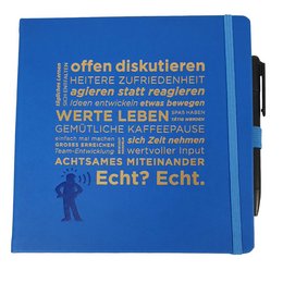 1 Veganes Werbe-Notizbuch mit individuellem  geprägtem Logo
