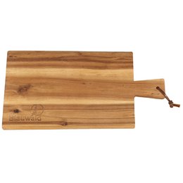 Werbe-Schneidebrett aus Akazien-Holz mit Logo-Lasergravur