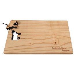 Schneidebrett aus geölter Kirsche mit Lasercut und Lasergravur