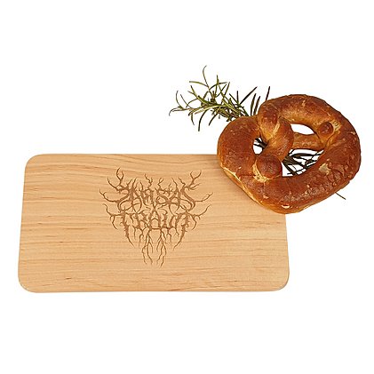 Schneidebrett aus massiver Erle mit Lasergravur gestaltet