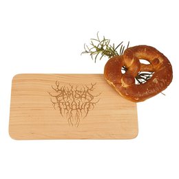 Schneidebrett aus massiver Erle mit Lasergravur gestaltet