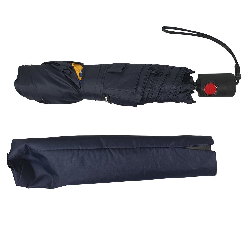 Kompakter Taschenschirm mit Logo in navyblue