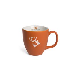 Jumbotasse Form 151 mit Velvet-Beschichtung hydrfoglasur nach Pantonfarbe individuell eingefäbt undLogogravur