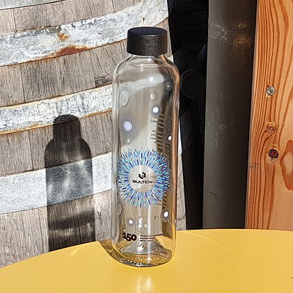 Werbe-Trinkflasche für kohlensäurehaltige Getränke im Digitaldruck bedruckt