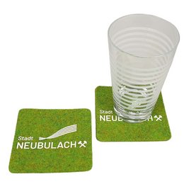 Bedruckte Werbe-Untersetzer aus recycelten PET-Filz 