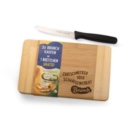 Praktisches Werbe-Brotzeitbrett aus hochwertigem Bambus