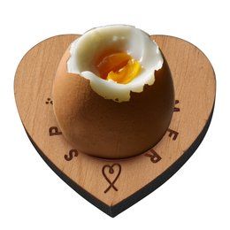 Werbe-Eierbecher mit Logo-Lasergravur für die Spätsommer GmbH