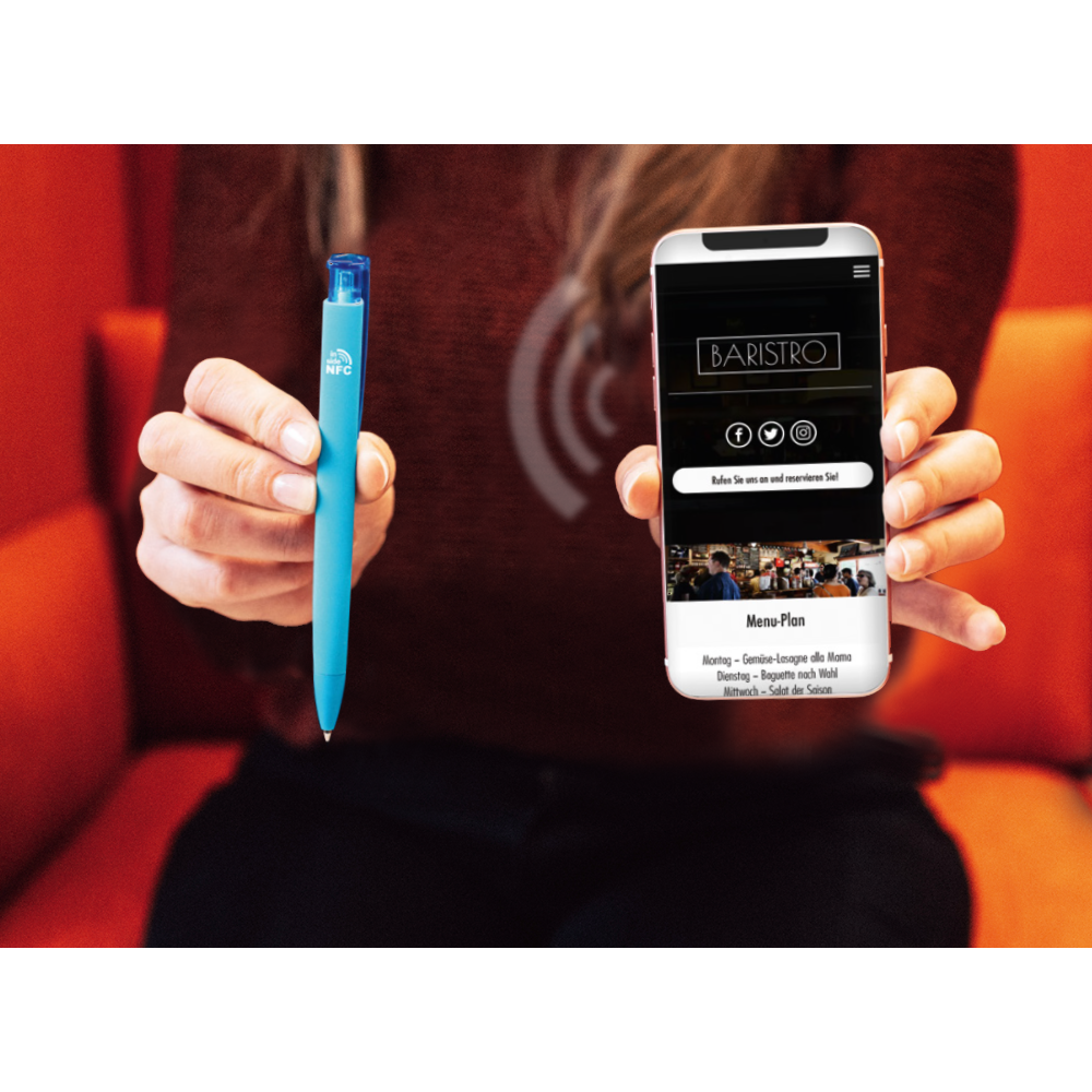 NFC Pen mit individueller Werbebotschaft