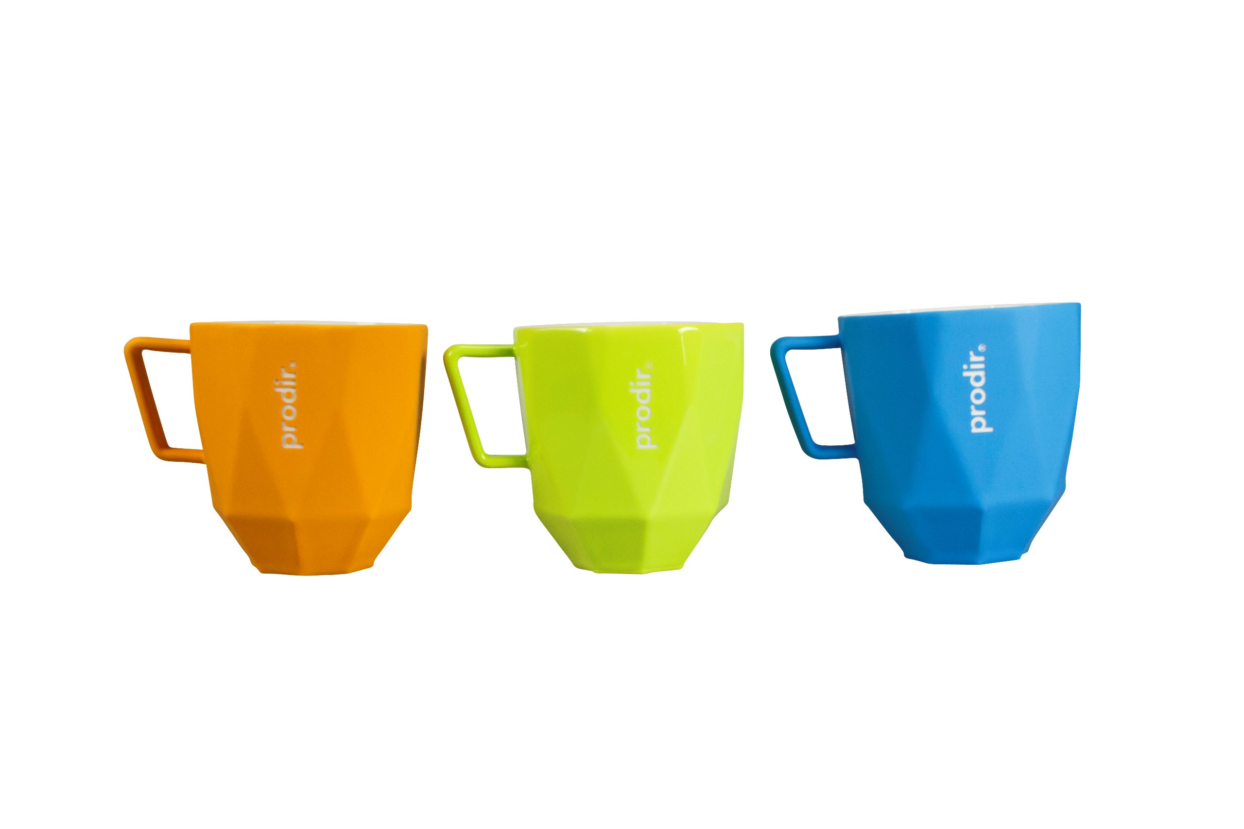 Werbetasse aus Porzellan im Polygon-Design mit Hydroglasur und Logogravur