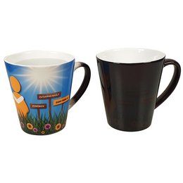 Werbetasse, Magic-Kaffeebecher mit Thermoeffekt