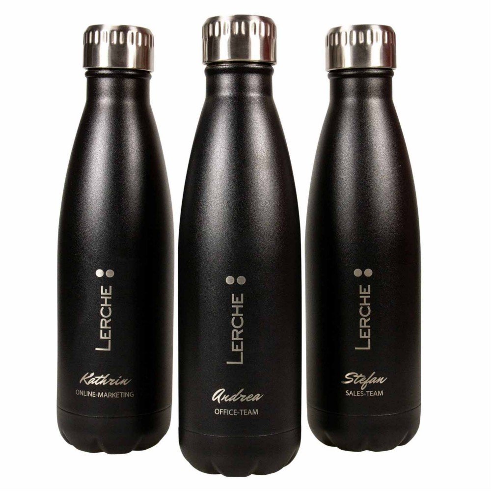 LaserGram Personalisierte Wasserflasche 590 Ml – Doppelwandig, Isoliert, Mit Karate-Mann Gravierung & Strohhalm