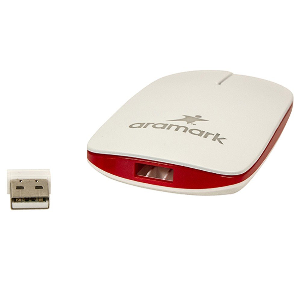  Markenqualität: Pokket 2 Wireless Werbe-Computermouse mit LED Logo-Gravur für aramark graviert