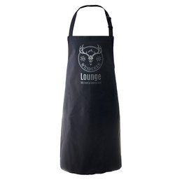 Schwarze Werbe-Latz-Schürze mit individuellem Logo