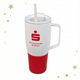 Wembley Thermobecher für die Sparkasse Bremen mit passenden Farben und Logo 