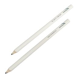 Logo-Zimmermannsbleistift weiß, oval mit individuellem Werbedruck