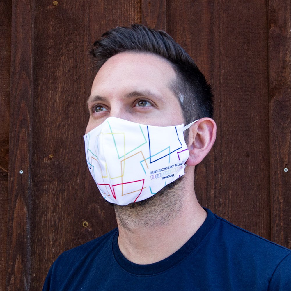Zweilagige Mund-Nase-Maske mit individuellem Werbedruck