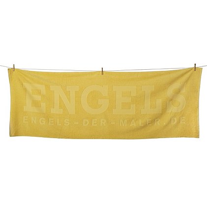 Saunatuch mit Hochtiefeinwebung und Weblabel