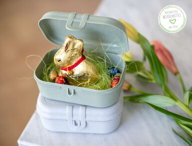 Ostergeschenke von Lerche - befüllte Lunchbox mit Schoko-Hase