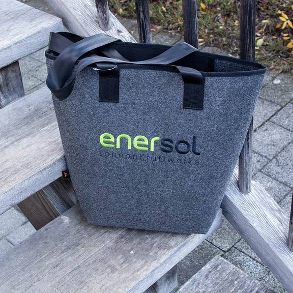 Shopper NewClassic, aus PES Filz, anthrazit meliert, mit Logostick