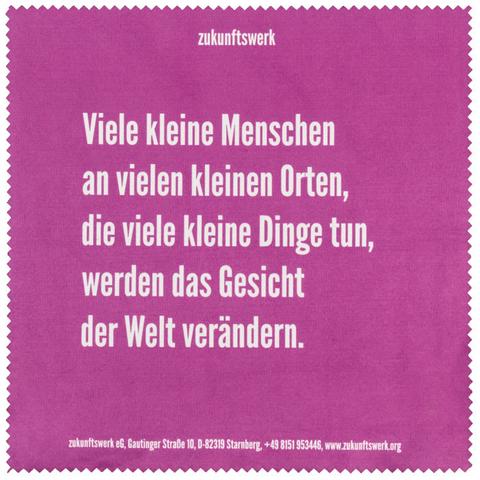 Bedrucktes Microfasertuch für Zukunftswerk eG