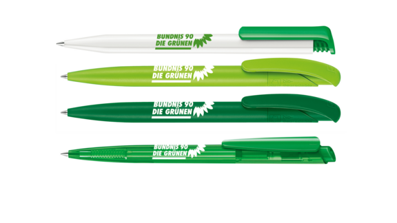 Kugelschreiber mit Parteilogo bedruckt