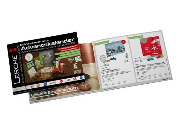 Onlinekatalog für individuell bedruckbare Adventskalender für Unternehmen