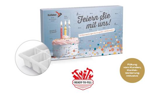 Individuell befüllbarer Werbe-Adventskalender für Unternehmen