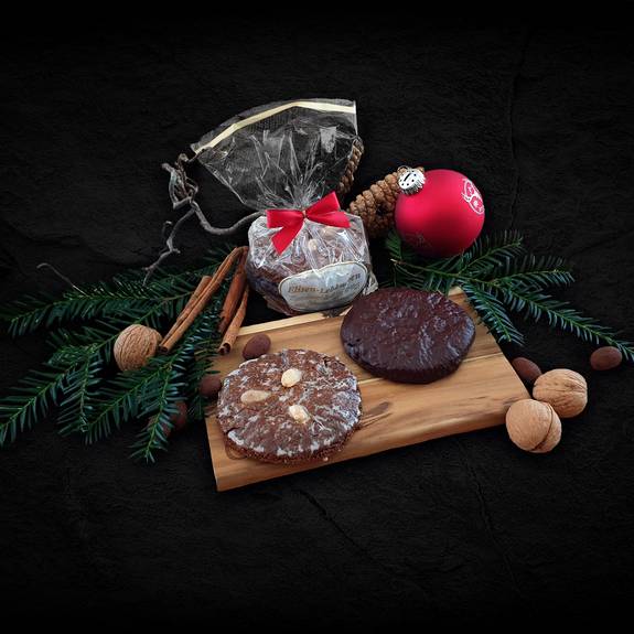 Lebkuchen mit Werbeaufkleber als Weihnachtsgecshenk für Mitarbeiter und Kunden
