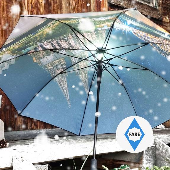 Doppelautomatik-Taschenschirm vollflächig bedruckbar