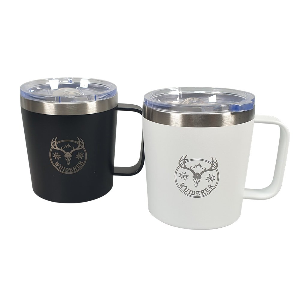 Werbe-Tasse aus Edelstahl mit Lasergravur