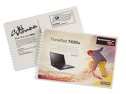 Eiskratzer als Postkarte mit iMould-Druckverfahren