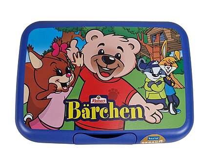 Lunchbox mit In-Mould bzw. iMould Druckverfahren als Werbeanbringung