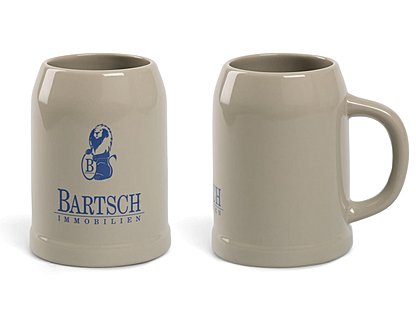 Werbeaufdruck auf einem Krug