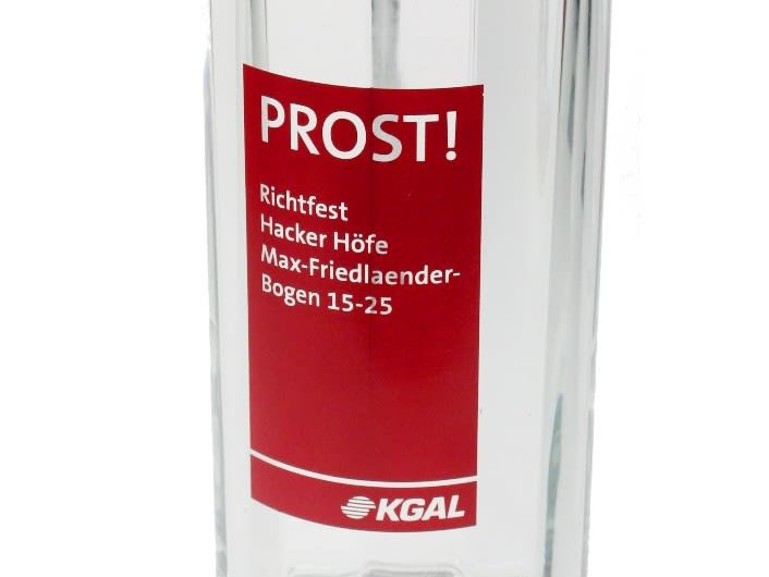 Werbeaufdruck auf Glas im Siebdruckverfahren