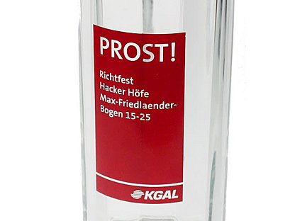 Werbeaufdruck auf Glas im Siebdruckverfahren