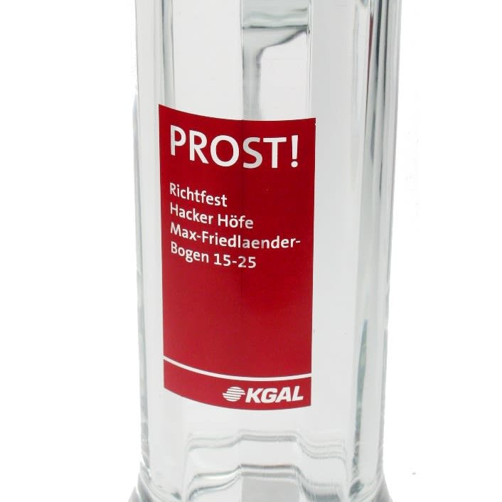 Werbeaufdruck auf Glas im Siebdruckverfahren