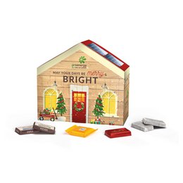 Adventskalender befüllt mit 24 Sarotti Schokotäfelchen in verschiedenen Sorten