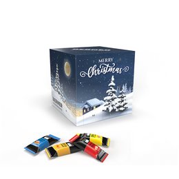 Adventskalender in Würfelform befüllt mit Hello Mini Sticks von Lindt