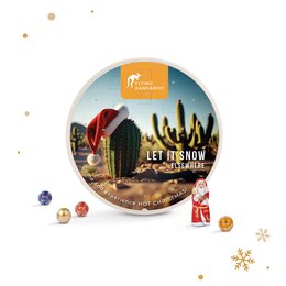 Adventskalender in runder Form mit verschiedenen Süßigkeiten auf weißem Hintergrund