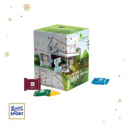 Adventskalender als Tower Form mit Ritter Sport befüllt